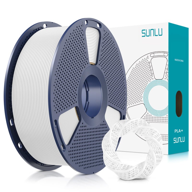 SUNLU 3D Printer Filament PLA Plus 1.75mm, SUNLU Neatly Wound 1.75mm PRO, PLA+ Filament for Most FDM 3D Printer, Dimensional Accuracy +/- 0.02 mm, 1 kg Spool(2.2lbs), White - Image 1